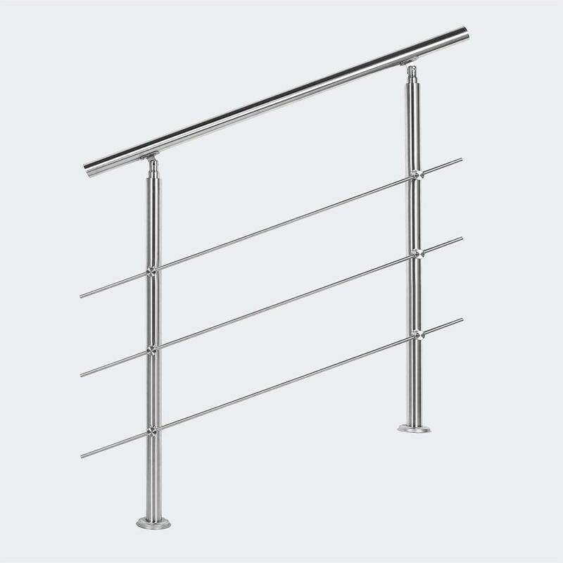 Le Poisson Qui Jardine - Rampe D'Escalier Sur Pied, 160 cm, En Acier Inoxydable, 3 barres - Acier