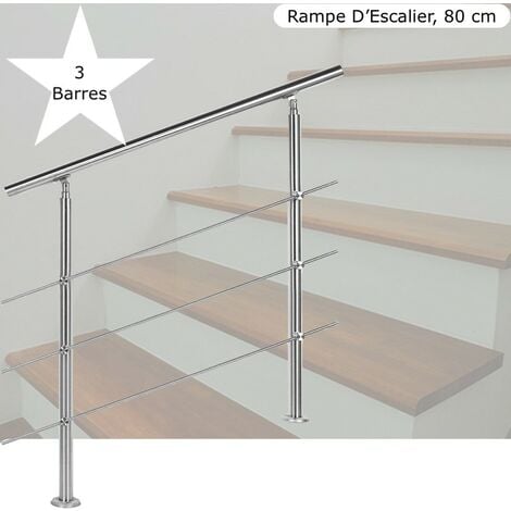 Rampe Murale En Inox Poli - 2m60 à 3m