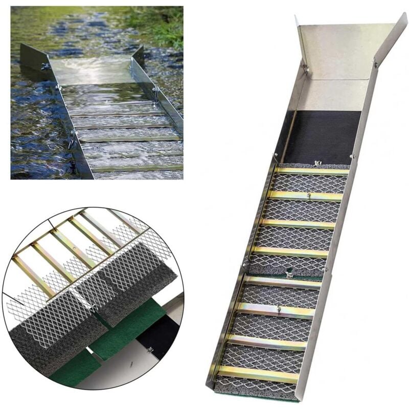 Rosvola - Rampe d'Orpaillage Pliante 127 cm en Alliage d'Aluminium, Kit d'Orpaillage Portable, avec Tapis d'Orpaillage, Matériels pour Mineur