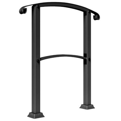 Rampe escalier 1-3 marches garde-corps ajustable 0-45° avec kit montage 71x8x148 cm noir