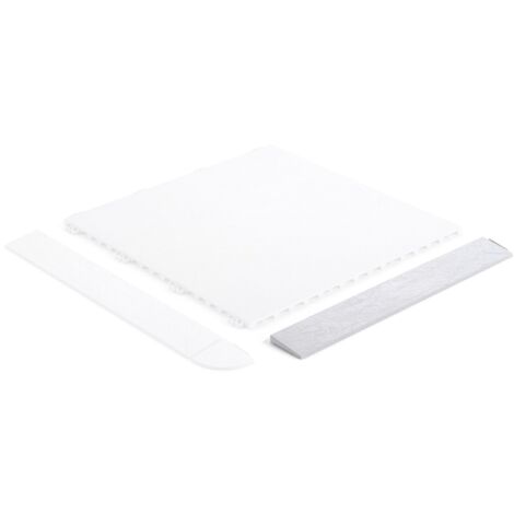 Rampe grise argent pour dalle épaisseur 8 mm Rampe clipsable à dimensions 38,5 x 5,5 cm Rampe résistante et simple à poser pour extérieur