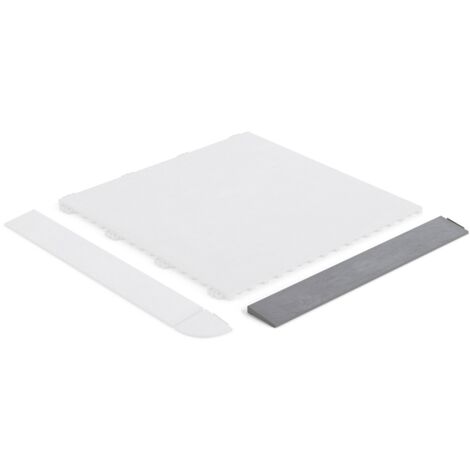 Rampe grise foncé pour dalle épaisseur 8 mm Rampe clipsable à dimensions 38,5 x 5,5 cm Rampe résistante et simple à poser pour extérieur