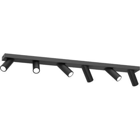 Rampe plafond noire mate 6 spots GU10 8W Tublon Luminex