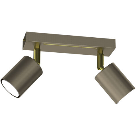 Rampe plafonnier 2 spots orientables or GU10 Luminex