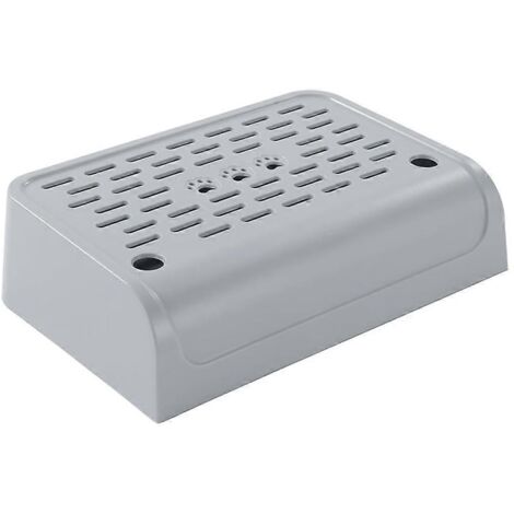 Rampe pour bac à litière avec filtre et rangement intégré, grise