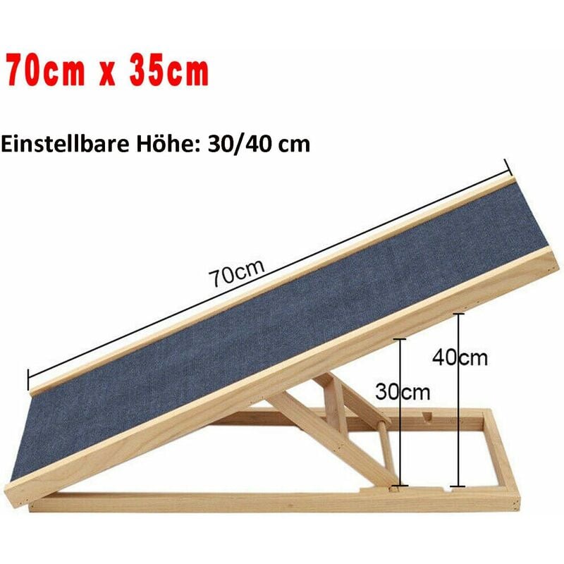 Rampe pour chien pour chat pour chien escalier pliant en bois pour chien échelle pour chien rampe pour animaux de compagnie antidérapante (70 cm)