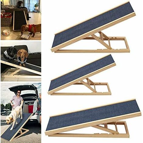 Rampe pour chien rampe pour chien de compagnie rampe antidérapante escalier tapis rampe en bois massif rampe pour chien 4 hauteur réglable