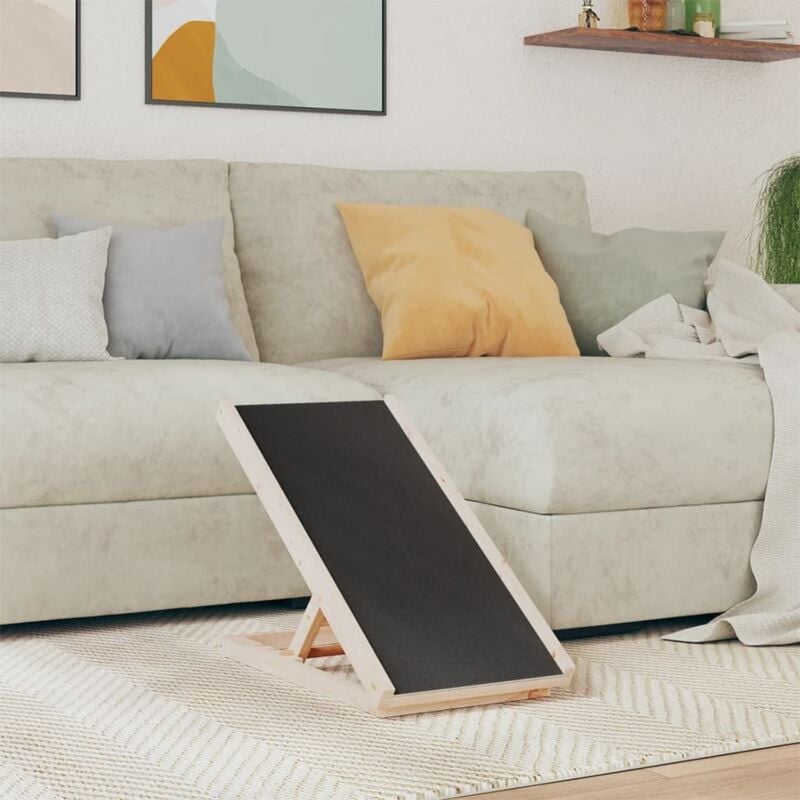 Vidaxl - Rampe pour chiens gris 70x35 cm bois de sapin solide