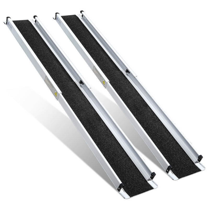 Rampe pour fauteuil roulant Rampe de chargement 2x Pliable Alu Surface Antidérapante 152 cm 300KG