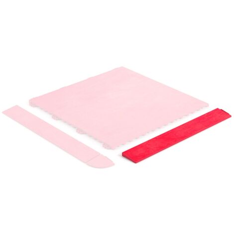 Rampe rouge fluo pour dalle épaisseur 8 mm Rampe clipsable à dimensions 38,5 x 5,5 cm Rampe résistante et simple à poser pour garage