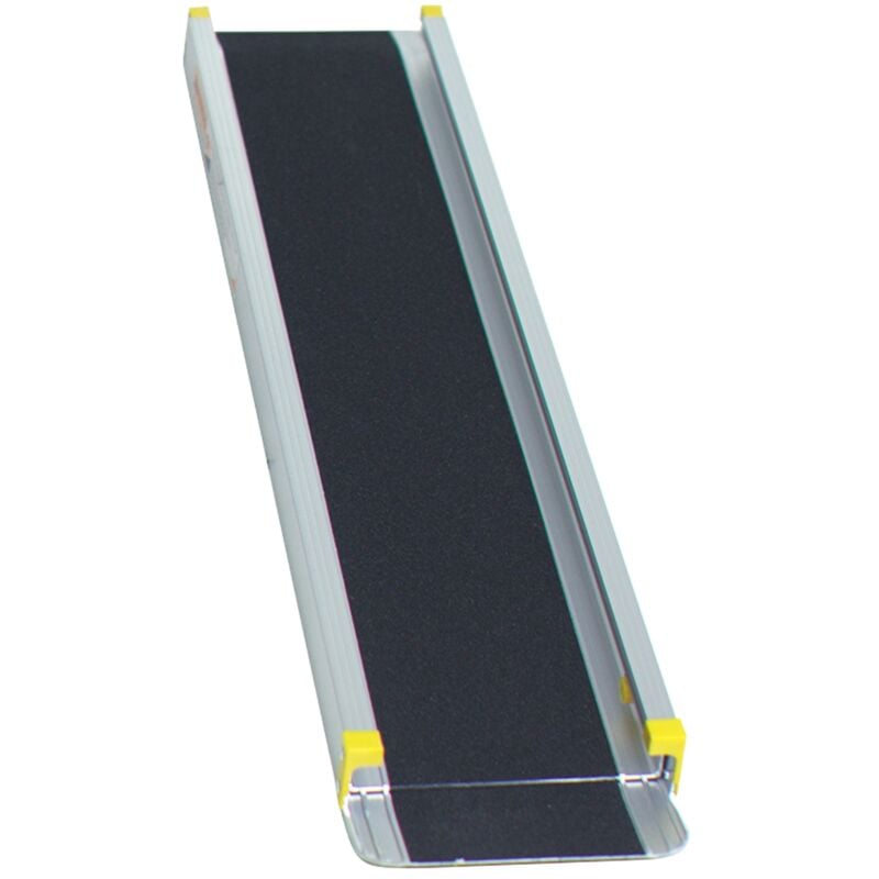 Rampe Télescopique Antidérapante pour Fauteuil Roulant Réglable 270kg max en Aluminium, 133/200/233x19x5cm, Noir CW9027 design in