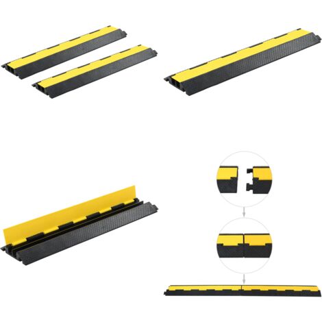 Rampes de protection de câble 2 pcs 2 canaux caoutchouc 101,5cm - rampe de protection de câbles - rampes de protection de câbles - Home & Living