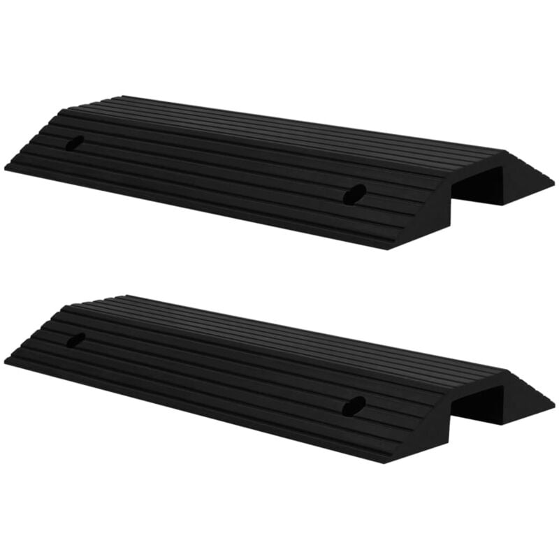 Rampes de seuil de pont 2 pcs 80x40x8 cm Caoutchouc