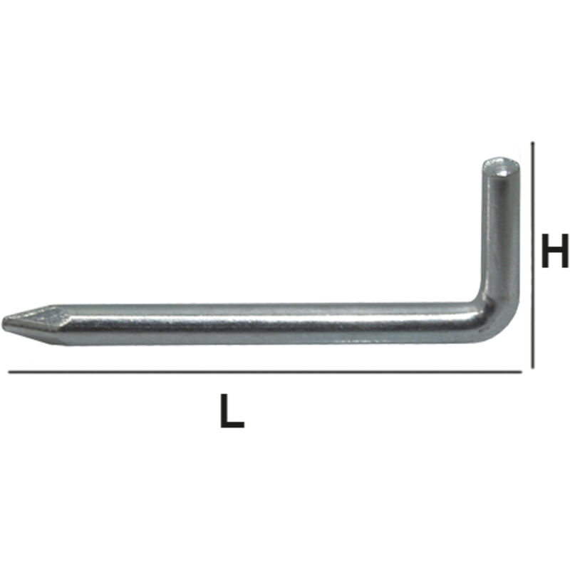 Rampini a punta - 20x70 - Filo Ø 3,80 - L 55 mm. - H 18 mm. Conf. 200 pz