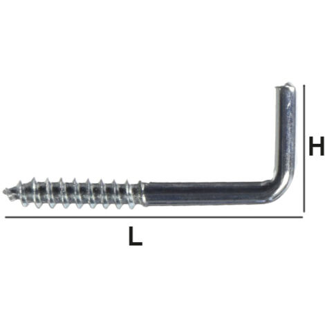 Rampini a vite ferro lucido 20x70 - Filo Ø 3,92 - L 55 mm. - H 18 mm cf. 200 Pz