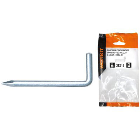RAMPINO A PUNTA ZINCATO SELF WORKIT - MOD 16X35 MM 25X11,5X2,25 CF=PZ 18- 5 confezioni