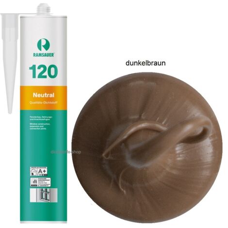 Ramsauer 120 Neutral Fenster Silikon Fugen Dichtstoff 310ml Kartusche dunkelbraun