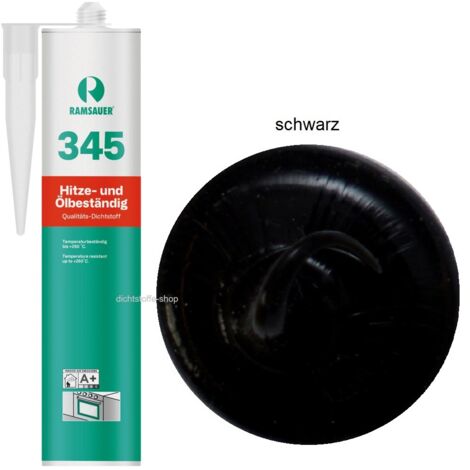 Ramsauer 345 Hitze-ÖL Beständig Silikon Fugen Dichtstoff 290ml Kartusche schwarz