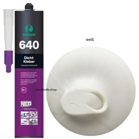 RAMSAUER® Ramsauer 640 Dicht Kleber 1K Hybrid Klebstoff 460g Kartusche weiß