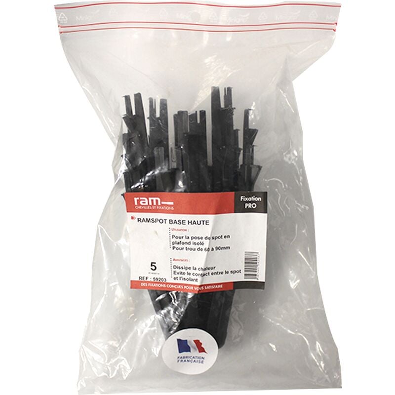 Lot de 5 RAM spot base haute - protection de spot pour laine en rouleau - Type 105 mm RAM