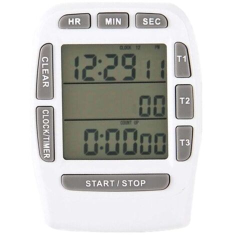 Rand Kt001 LCD-Digitaltimer, 3-Kanal-Digitaltimer, Küchentimer, Countdown, lauter Alarm, starke Magnethalterung