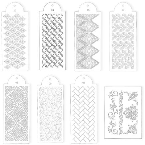 Rand-Vorlage, Blumen-Vorlage, Kuchen-Dekorations-Vorlage, wiederverwendbare DIY-Kunst- und Bastelvorlage-Stil 5
