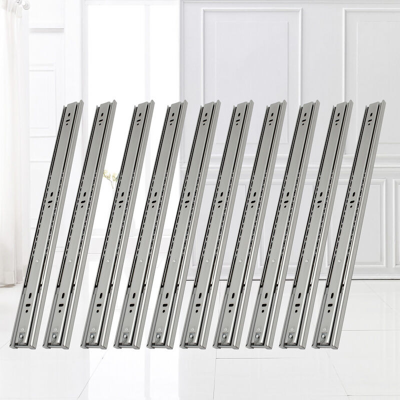 1-10 paire Glissières de tiroirs, Glissières Pour Tiroirs à Roulement à Billes Fermeture Amortie et Silencieuse, 35kg/45kg 550mm - Randaco
