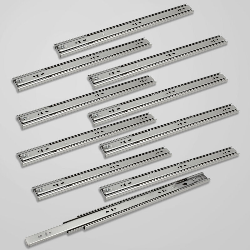 1-10 paire Glissières de tiroirs Meubles, Glissières Pour Tiroirs à Roulement à Billes sortie totale, 35kg/45kg 550mm - Randaco
