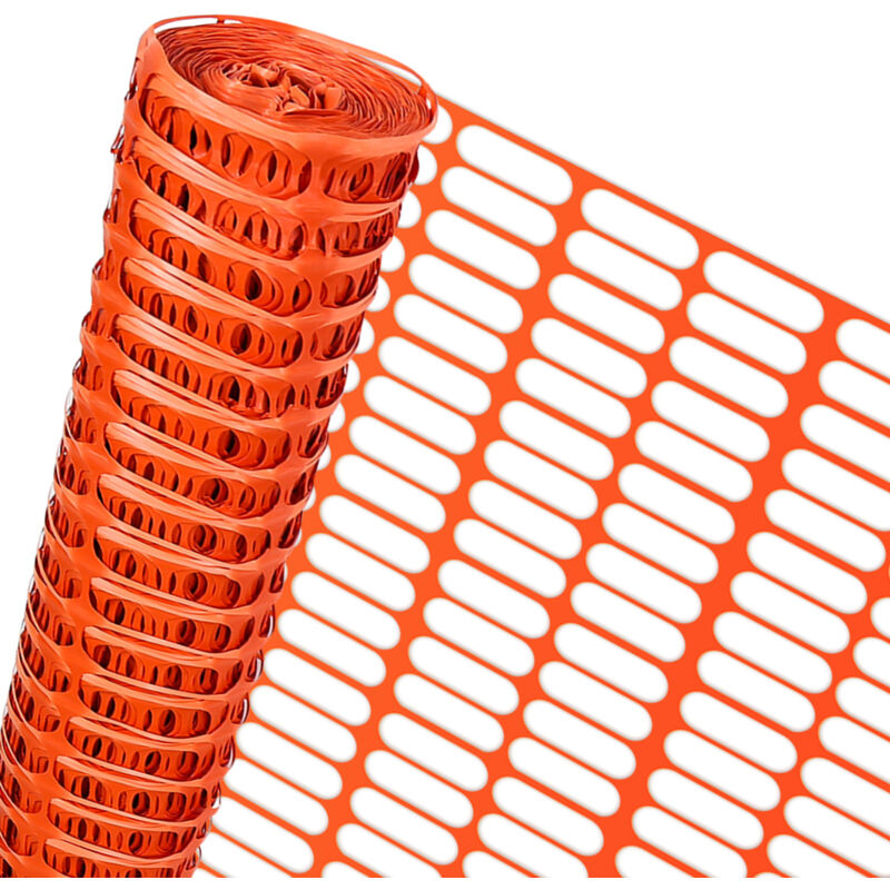 Randaco 1 unidad 1x50 m - naranja - Red de seguridad - Valla de señalización - Valla de obra móvil para valla de seguridad - resistente al desgarro