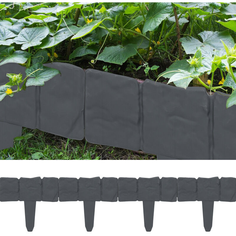 Randaco - swanew bordure de pelouse 20x bordure de lit bordure de chemin de jardin bordure de lit en plastique