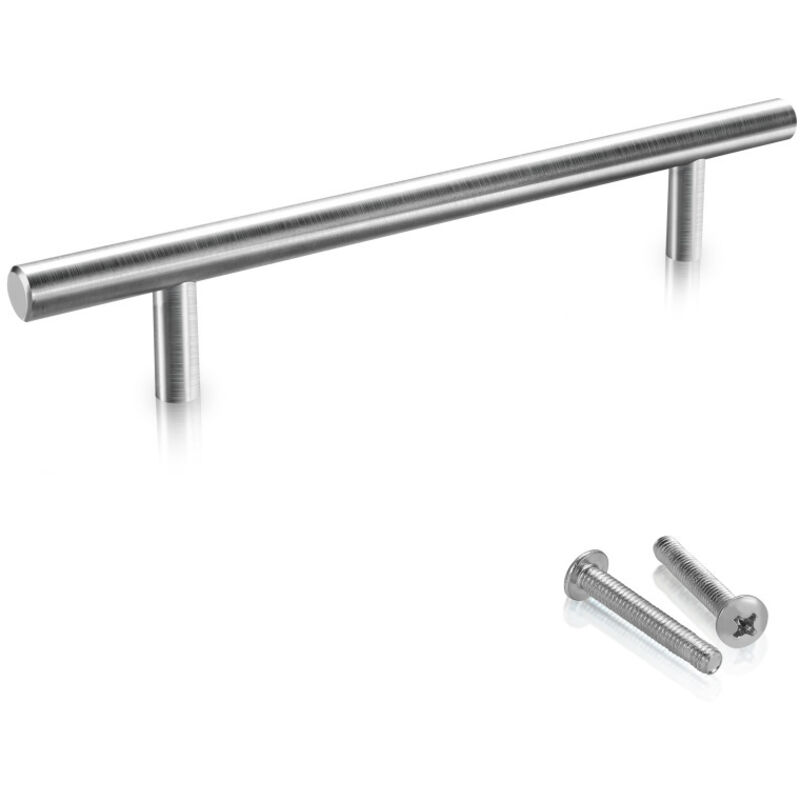 Randaco - swanew Poignées de Meuble Cuisine Acier Brossé t- Bar - Acier Inoxydable 156x96x12MM 20 pièces