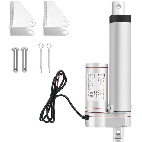 Randaco 1500N Linéaire Moteur Actionneur Actuateur Electrique Verin DC 12V 250mm - Gris argenté