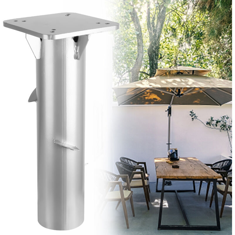 Einfeben 16cm Parasol Base Silver Garden Umbrella Universal Base Plate Parasol