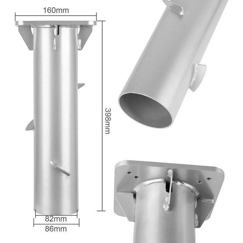 VINGO Universal Bodenplatte Ampelschirm Sonnenschirmstaender Bodentraeger Silber 16 cm