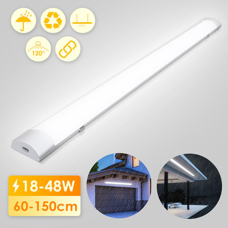 18W Luminaire led pour locaux humides Atelier Blanc neutre Plafonnier 60cm - Randaco