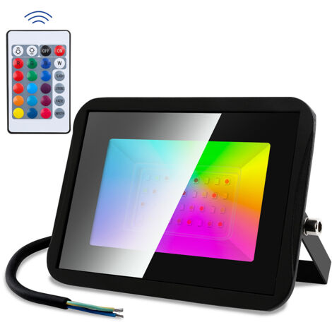 Randaco 1X30W RGB LED Strahler mit Fernbedienung RGB Strahler Außenstrahler Flutlichtstrahler