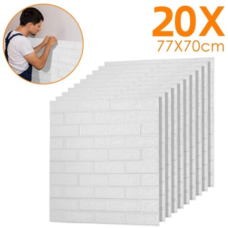 Randaco 20 pezzi di 3D autoadesivo parete piastrelle adesivi 70 x 77cm impermeabile e resistente all'umidità parete decorativa