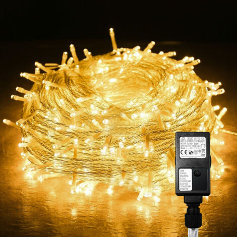 Randaco 20M 200 Luci a stringa bianco caldo 8 modalità di illuminazione Party Garden Decorazione per esterni per interni Luci di Natale IP44