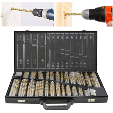 Randaco 230tg Metallbohrer Spiralbohrer Spiral-Bohrer Holzbohrer TITAN HSS Set 1-13mm