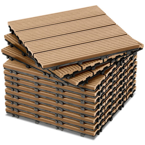 Randaco 24 baldosas para patio, suelo exterior, tarima compuesta, 30 x 60 cm, para balcón y jardín
