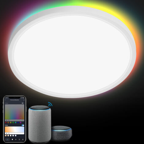 Randaco 24W RGB Plafoniera Plafoniere Retroilluminazione LED Plafoniera IP44 dimmerabile bluetooth WIFI