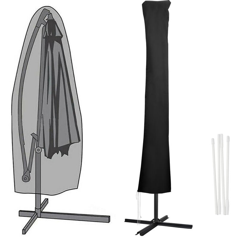 Randaco - Hengda 190cm Housse de protection pour parasol housse de protection pour capote housse de parasol. noir
