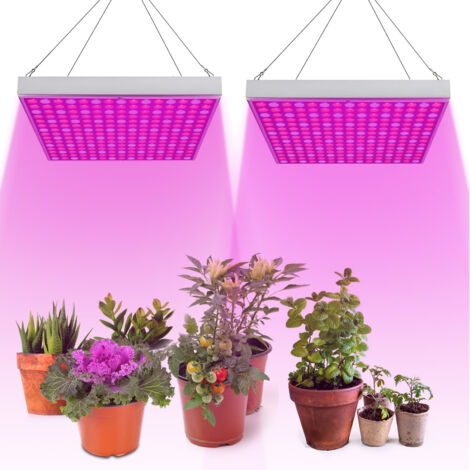 Randaco 2er Pflanzenlampe Vollspektrum 225 LEDs 15W Pflanzenlicht Zimmerpflanzen Wachstumslampe Grow Lampe
