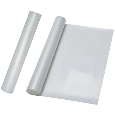 Randaco 2PCS Tapis Antidérapant de Tiroir Transparent EVA Imperméable Lavable 45x500cmTapis de Placard - Blanc transparent