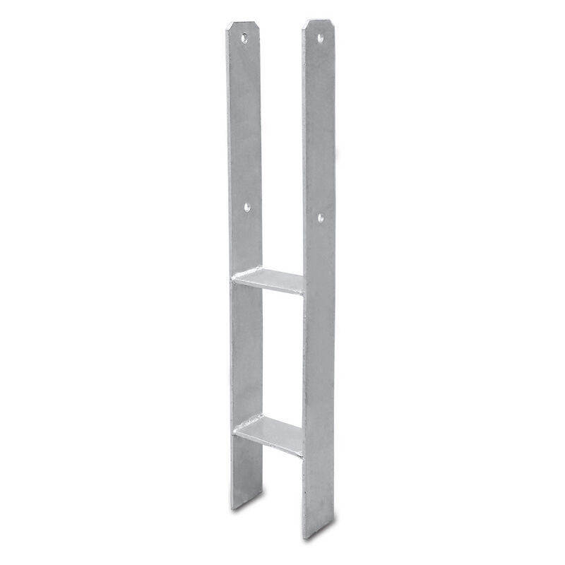 2X Ancrage h support poteau Carport Ancrage poteau galvanisé à chaud longue durée 121MM - Randaco