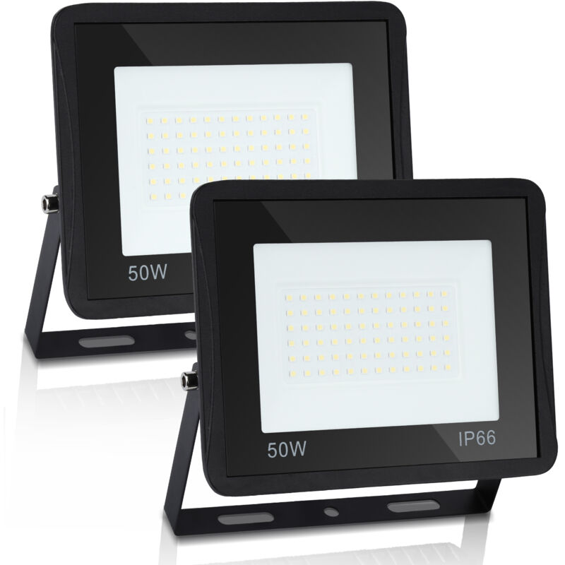 Einfeben 2x Projecteur led 50W Proline Blanc froid Haute Luminosité Radiateur