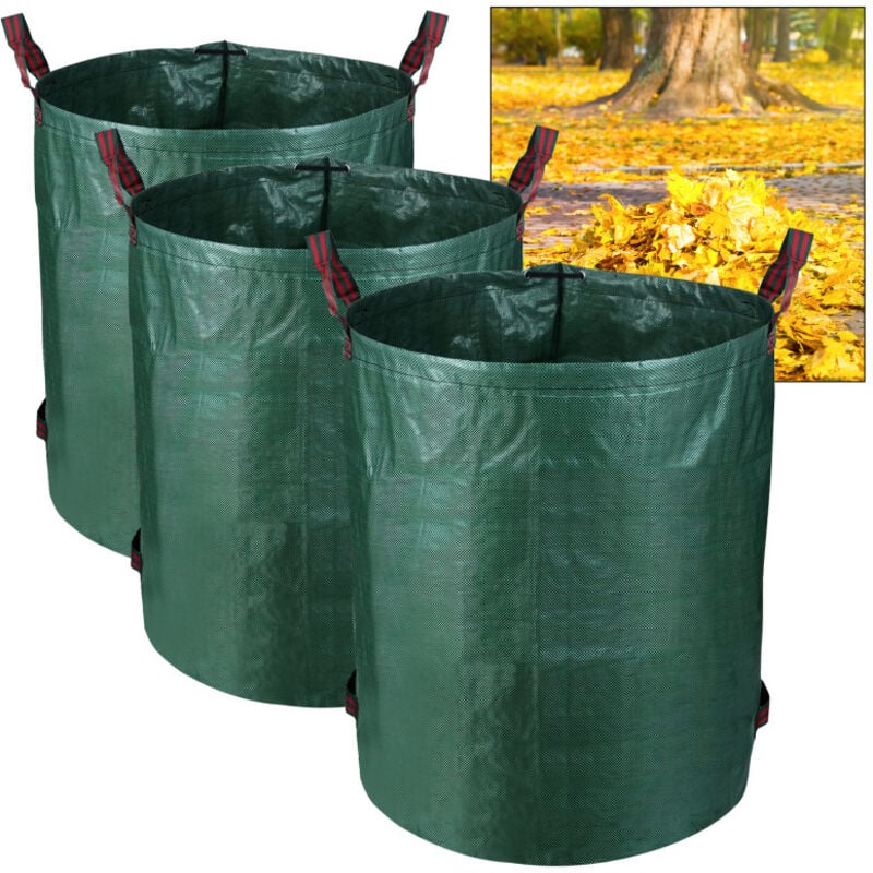 Randaco - einfeben Sacs à déchets de jardin xxl Sac à gazon Conteneur Gazon Sac à feuilles 272L Sacs à déchets de jardin Premium 3X