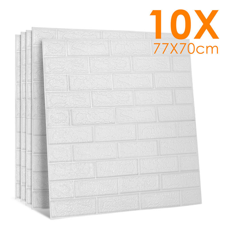 3D imperméable à l'eau carreaux de mur de briques 70x77cm autocollants panneau de mousse auto-adhésif (10pcs ensemble ) - Randaco
