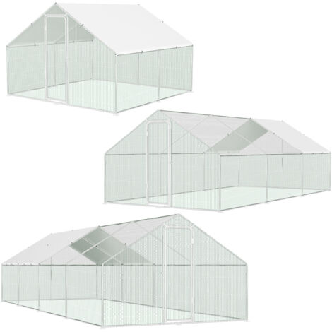 Randaco 3X3X2cm Enclos Poulailler Chenil Extérieur - Grande Taille - Toit en Tissu PE