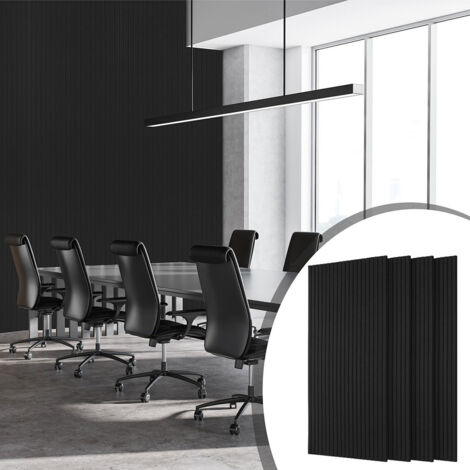 Randaco 4 stuks Panneaux acoustiques Adhésifs Isolation Acoustique Murs Noir